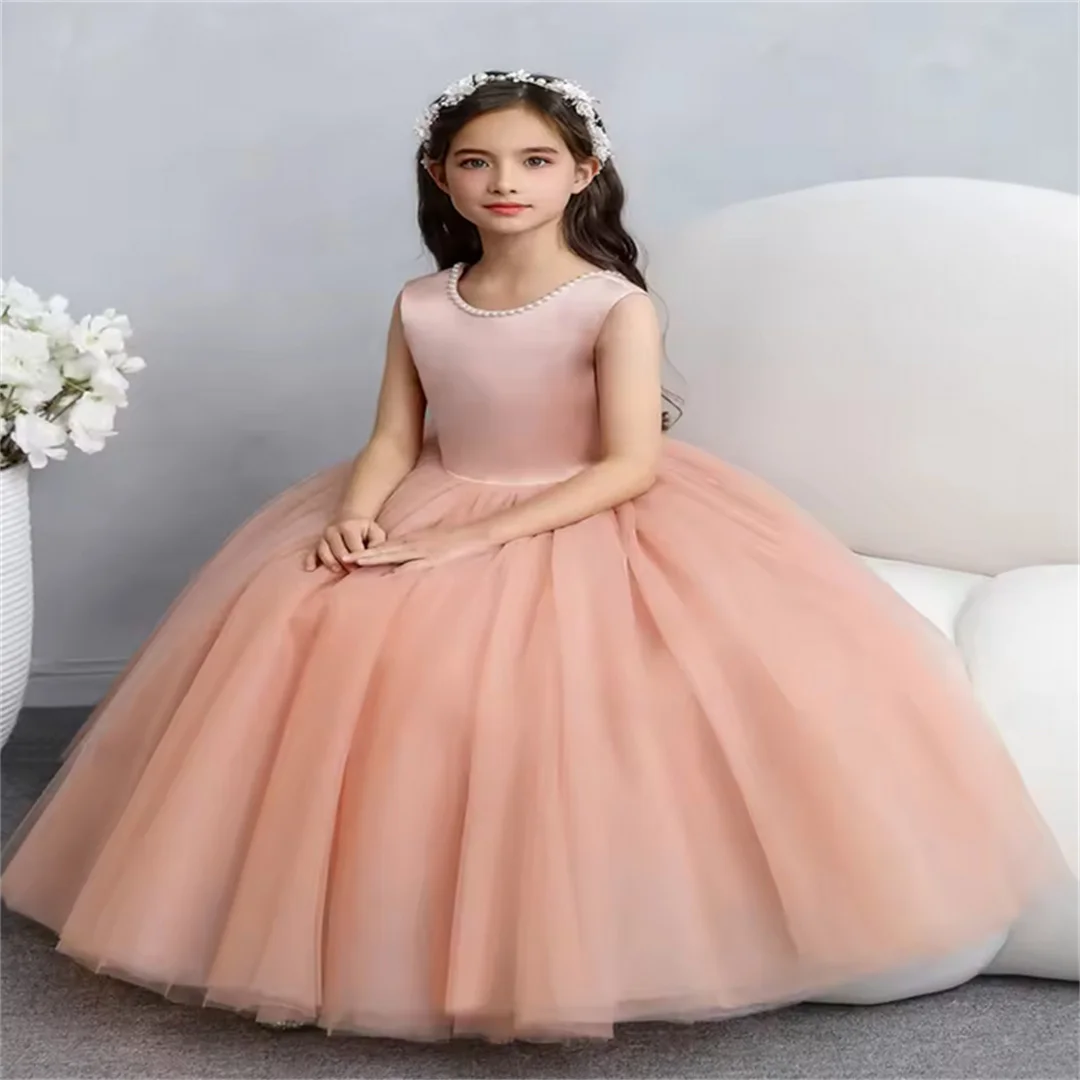 

Flower Girl Dresses Butterfly appliqués Fluffy Wedding First Communion Long Formal Wear Customized Children's Princess