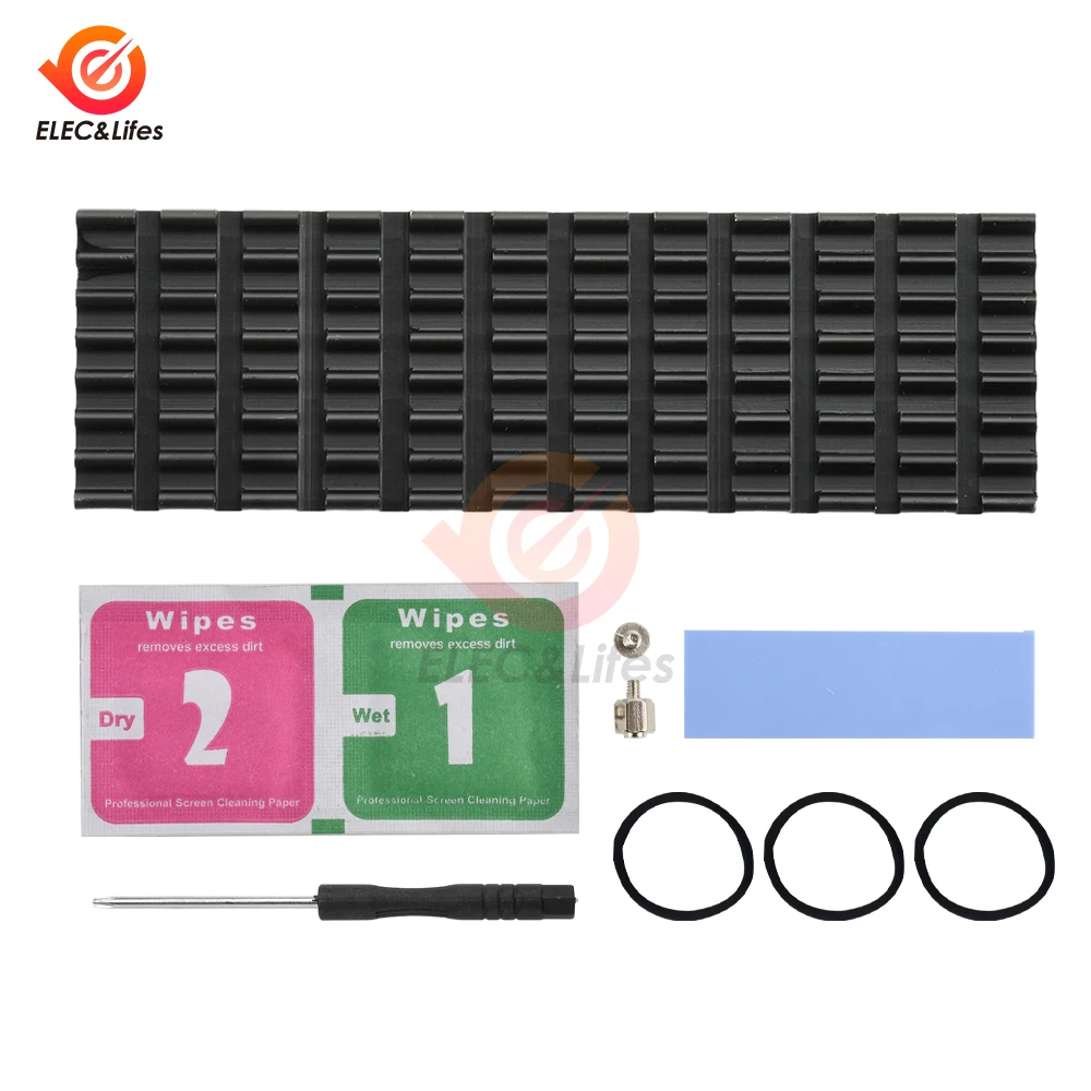 M.2 SSD NVMe Dissipatore di calore M2 2280 Guarnizione del dissipatore di calore in alluminio per disco rigido a stato solido con cuscinetto termico in silicone Accessori per PC