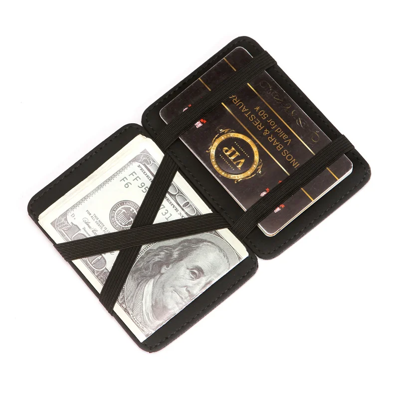 Thin Mini Wallet Men Business PU Leather Magic Wallets Credit Card Holder
