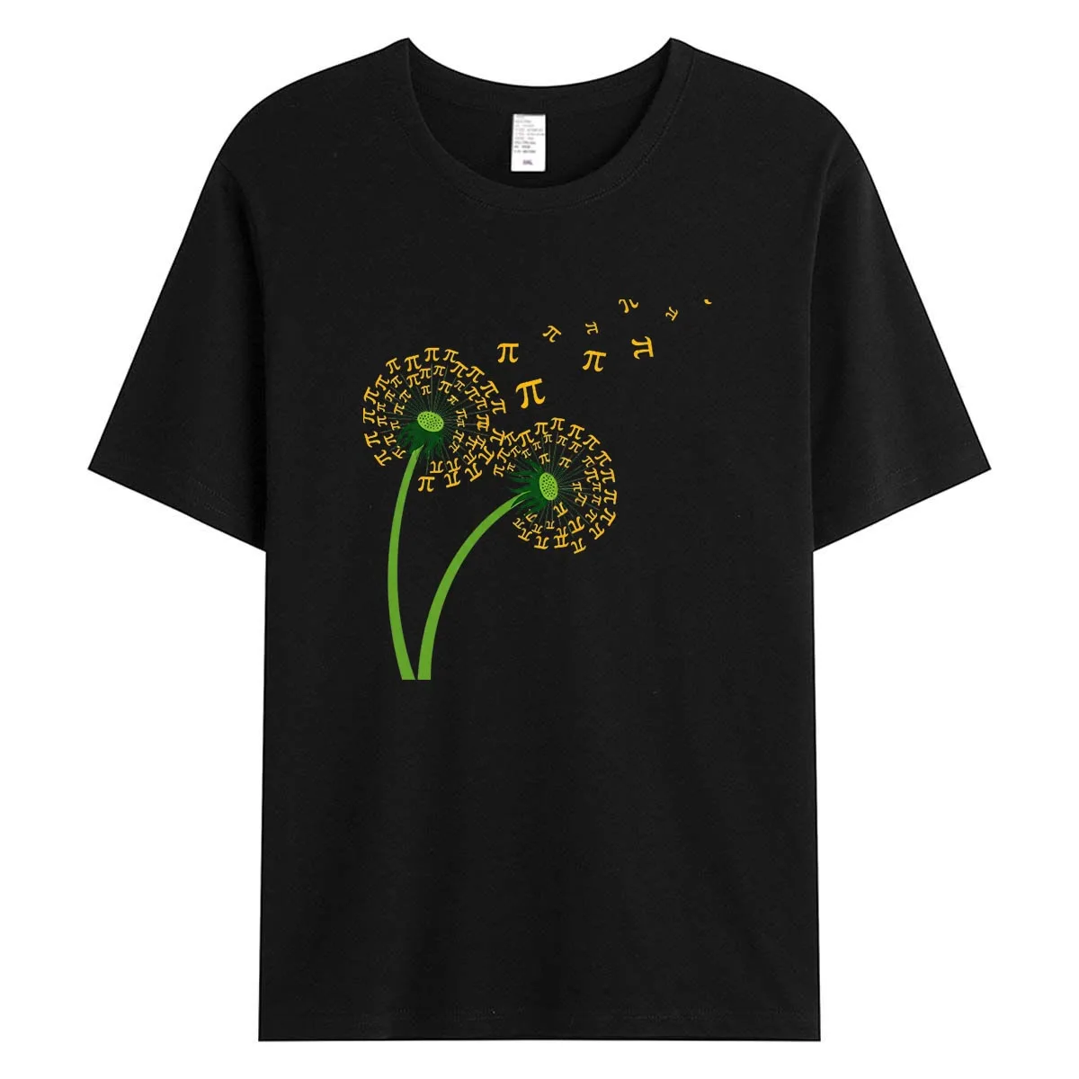 Pi Day Dandelion Math Symbol Women T-Shirt Mathematics Teacher Nerd Graphic Tee School Summer Cotton Tops Casual