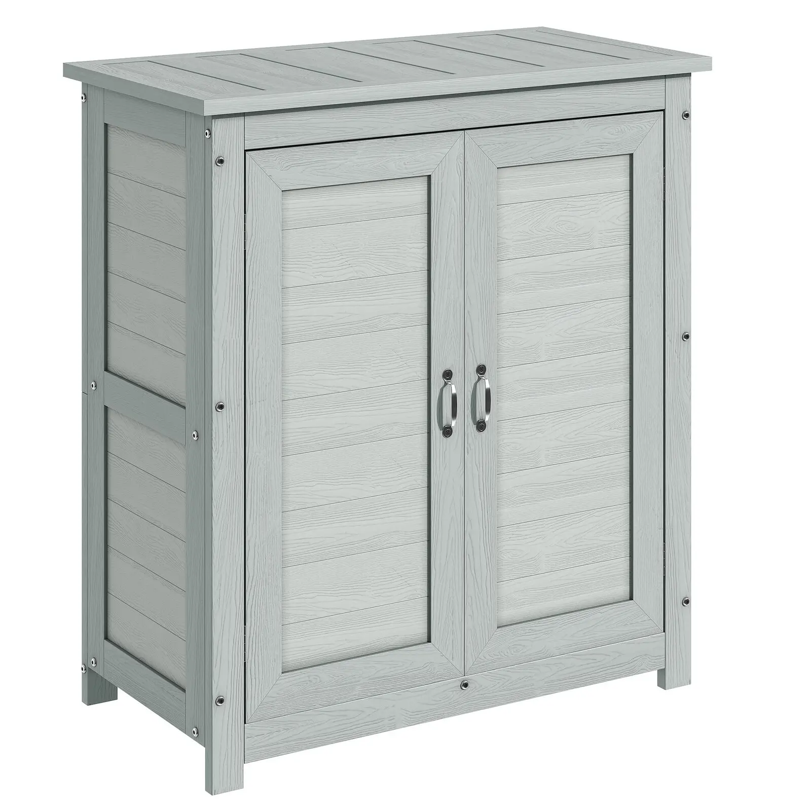 Garden Storage Cabinet Outdoor Tool Shed with Top and Two Shelves Backyard Patio