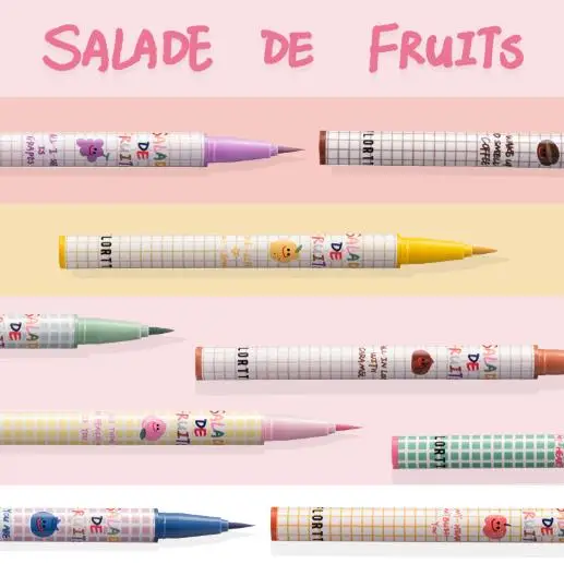 FLORTTE Fruit Salad Series Colorful Waterproof Liquid Eyeliner pencil Long-lasting Non-smudging Easy to Wear Eye Makeup Cosmetic