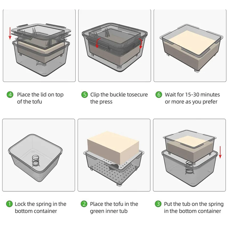 HIM-3X التوفو الصحافة التوفو تجفيف 3-Layer التوفو الصحافة المدمج في الصرف المياه إزالة أداة غسالة صحون آمنة المطبخ الطبخ أداة