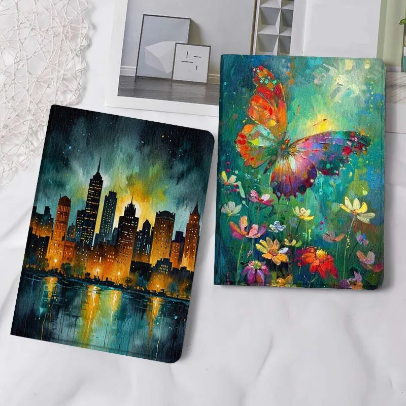 

Night City Skyline Reflection Tablet Case For Apple iPad Air Pro mini 1 2 3 4 5 6 7 8 9 11 M2 M3 M5 M4 5th 6th 7th 10th 11th