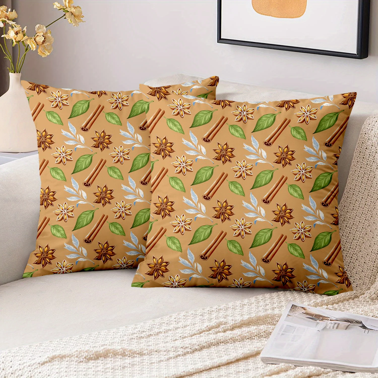 

1 Pieces Spice Pattern Throw Pillows For Home Decor Polyester pillowcase, sofa decorative cushion cov Headboard Pillow