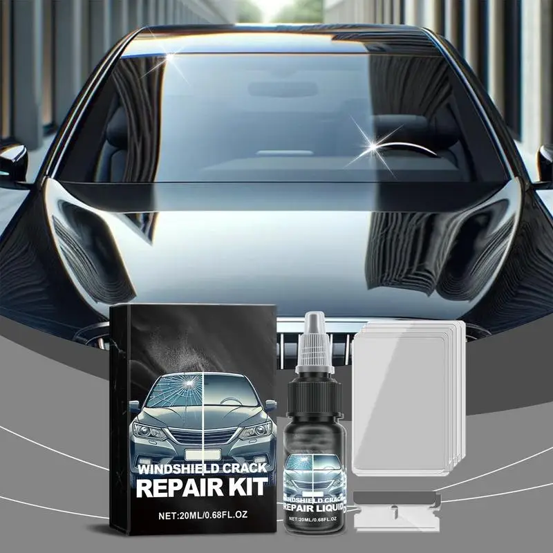 

Car Cracked Glass Repair Kit Windshield Waterproof Repair Set Sunproof Repair Fluid Kit Multipurpose Vehicle Accessories