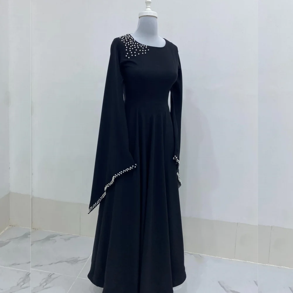 

Customized Jersey Beading O-Neck A-line Long Dresses Bespoke Occasion Women's Evening Party Gown Classic Exquisite High Quality