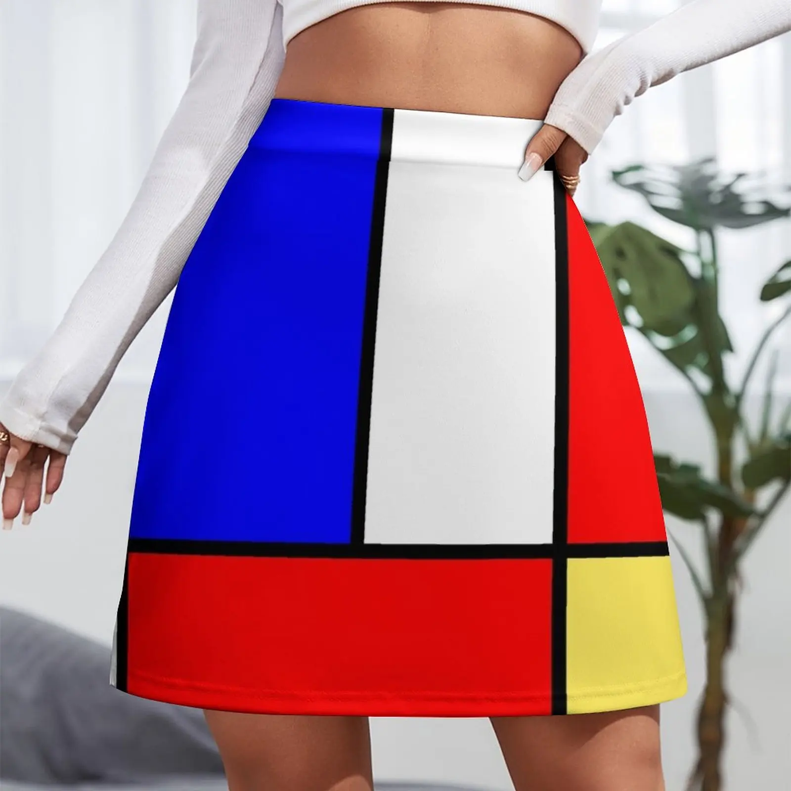 Mini-saia feminina estilo Mondrian, roupas femininas de verão, vestido, roupa coreana, 60s Mod, 2023