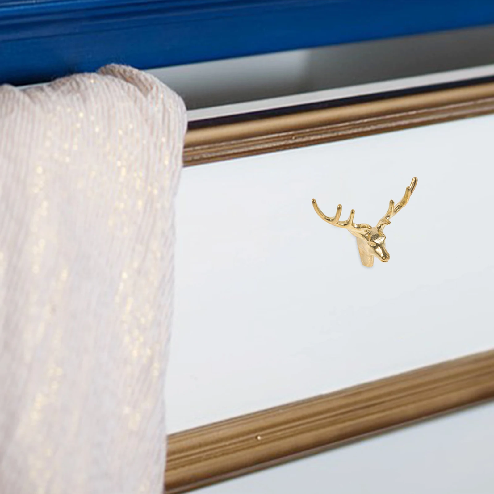 

Brass Deer Head Drawer Handle Pulls Furniture Cabinet Retro Metal Dresser Knobs Vintage Wardrobe Door Hardware