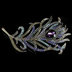 Fashion Clothes Decoration Jewelry Gifts Korean Peacock Feather Brooch Pin Elegant Pearl Flower Brooch Pin Badge for Women