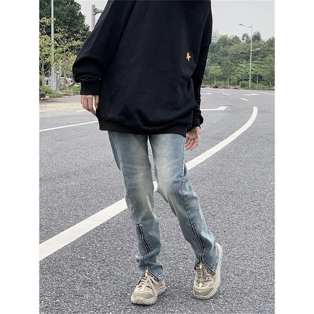 Casual Streetwear light blue Slim Fit Jeans Men 2022 Autumn Masculina Jeans Pants Men Trendy Dance Club Skinny Jeans toursers