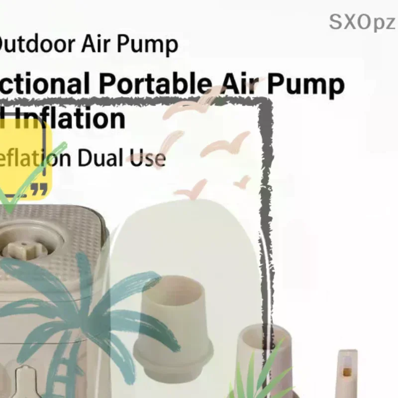 Mini Electric Inflatable Pump 3-in-1 With Lights: Wireless Air Compressor Inflate Deflate Camping Hiking