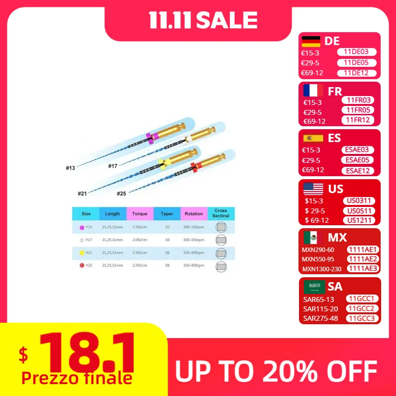 

Стоматологическая пилка Blue Path 13.02 17.04 25.06 ПА файлы Гибкие стоматологические роторные файлы Niti Эндодонтические пути Использование эндодонтических файлов