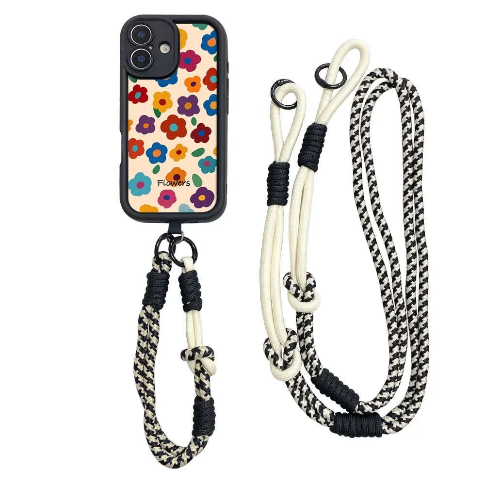 Ypm5 المعصم سلسلة Crossbody الحبل الحال بالنسبة Xiaomi Poco X6 F6M6F7 X7M7 F5 X5 X3 M3 Pro C55 C50 C51 C65 C75 C71 الأزهار غطاء الهاتف