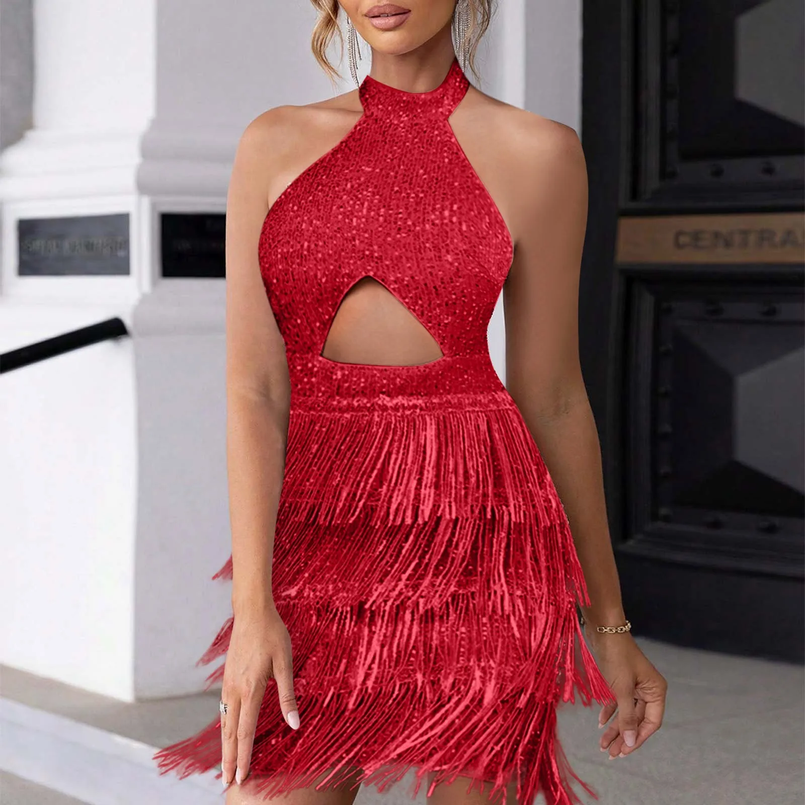 Women Fringe Sexy Mini Petite Dresses Dresses Homecoming Dresses Slip Formal Prom Party Evening Cocktail Gowns Dresses 2024