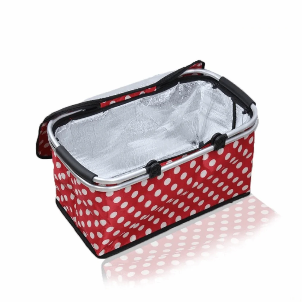 satin-fabric-insulated-picnic-basket-insulated-lining-zipper-closure-insulated-lunch-bag-portable-handles-polka-dot-pattern