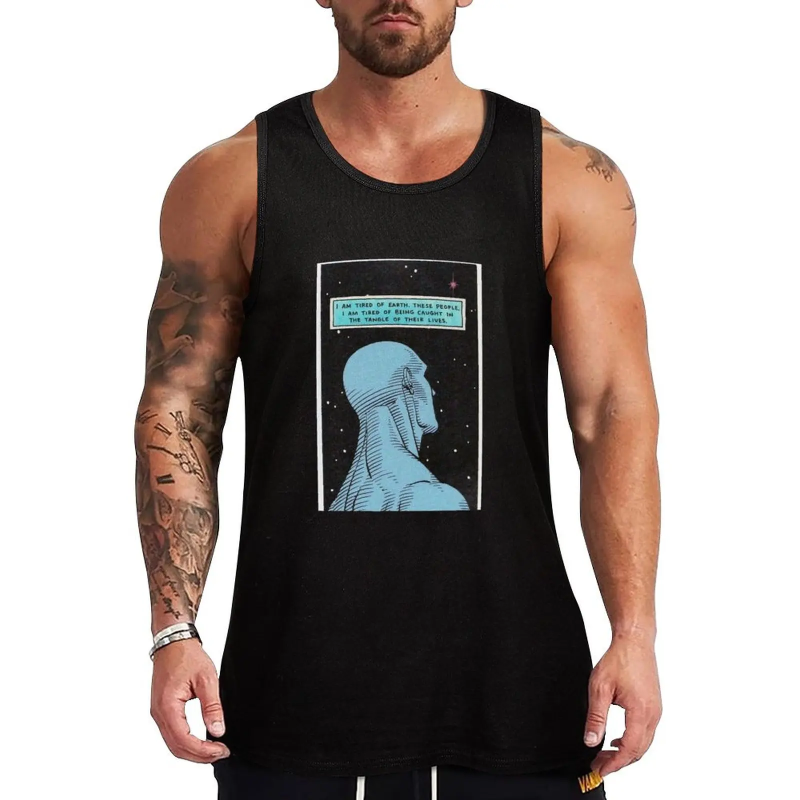 Watchmen Dr Manhattan Essential Tank Top Comfort Basic Tank Top Cotton Sleeveless Daily Shirt