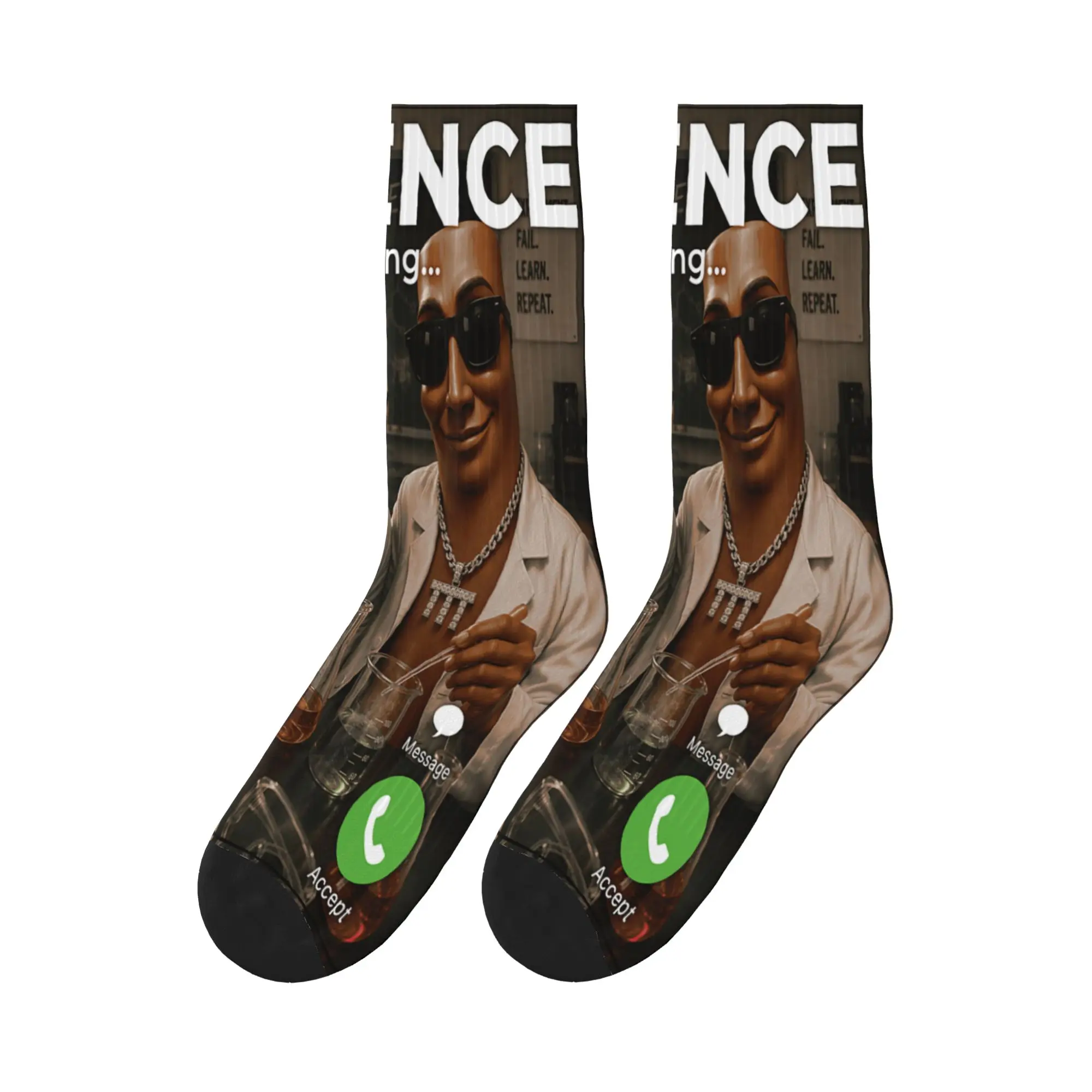Lab Experiment Bros Tung Sahur John Pork Science Lab Meme Stockings Men Socks Casual Socks Autumn Running Sports Non Skid Socks