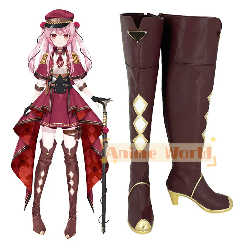 Virtual YouTuber Nijisanji OBSYDIA Rosemi Lovelock Brown Shoes Cosplay Boots Halloween Carnival Boots Custom Made