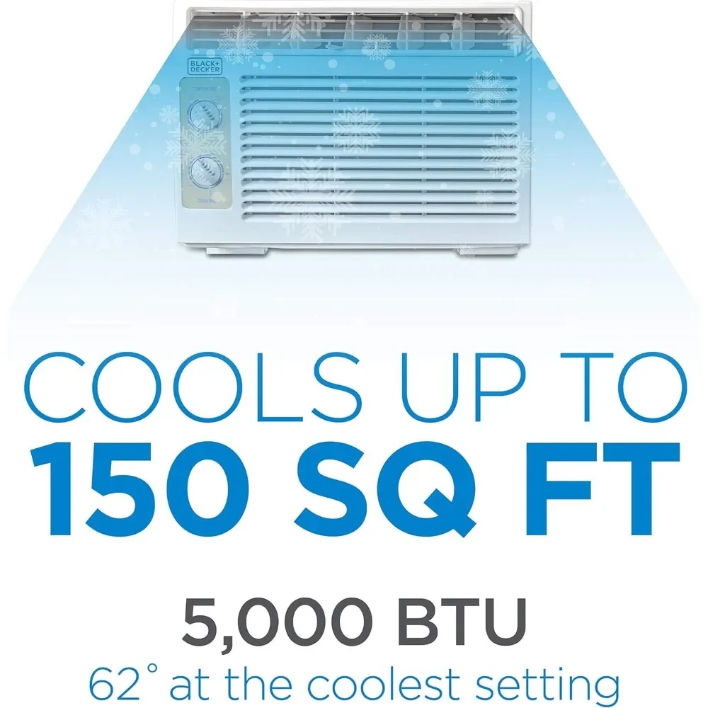 Window Air Conditioner 5000 BTU, Cools Up to 150 Square Feet White