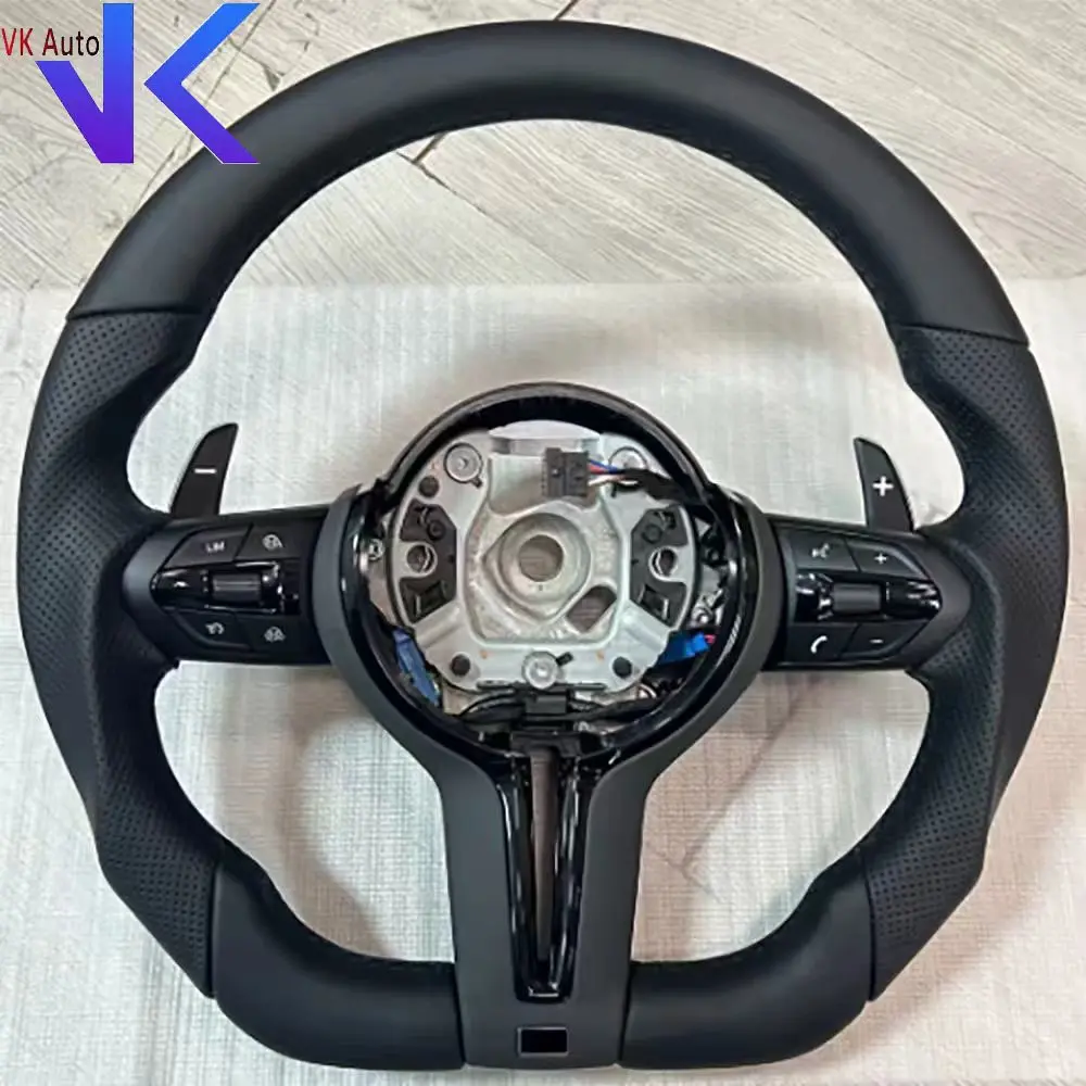 

Для BMW F30 F31 F32 F10 F20 F07 F01 E46 E60 E90 черная строчка/полоса кожаный спортивный руль M логотип автомобиля в сборе
