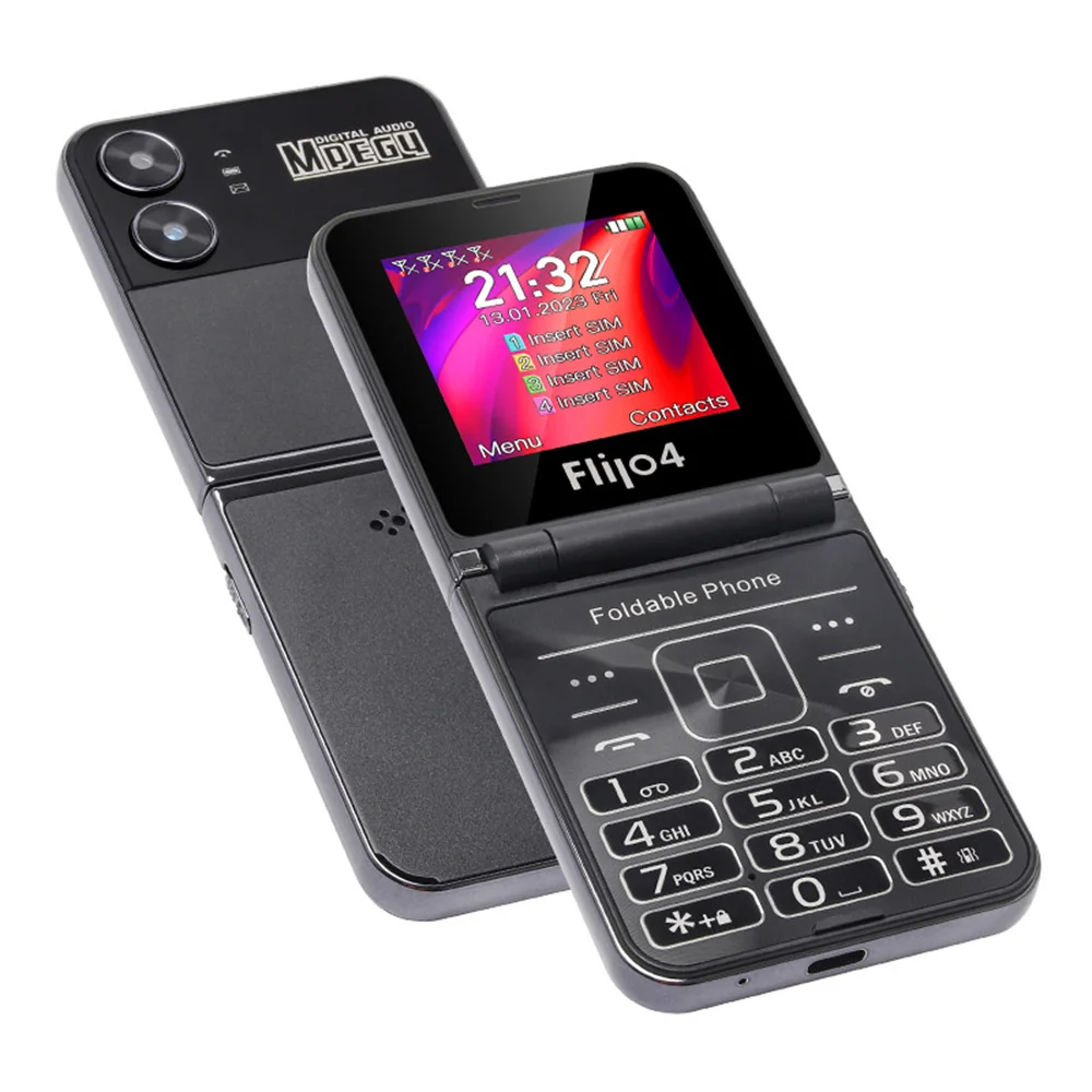 Uniwa f265 fold flip phone dual bildschirm single nano große druckknopf 2g handy für ältere 1400mah batterie englische tastatur