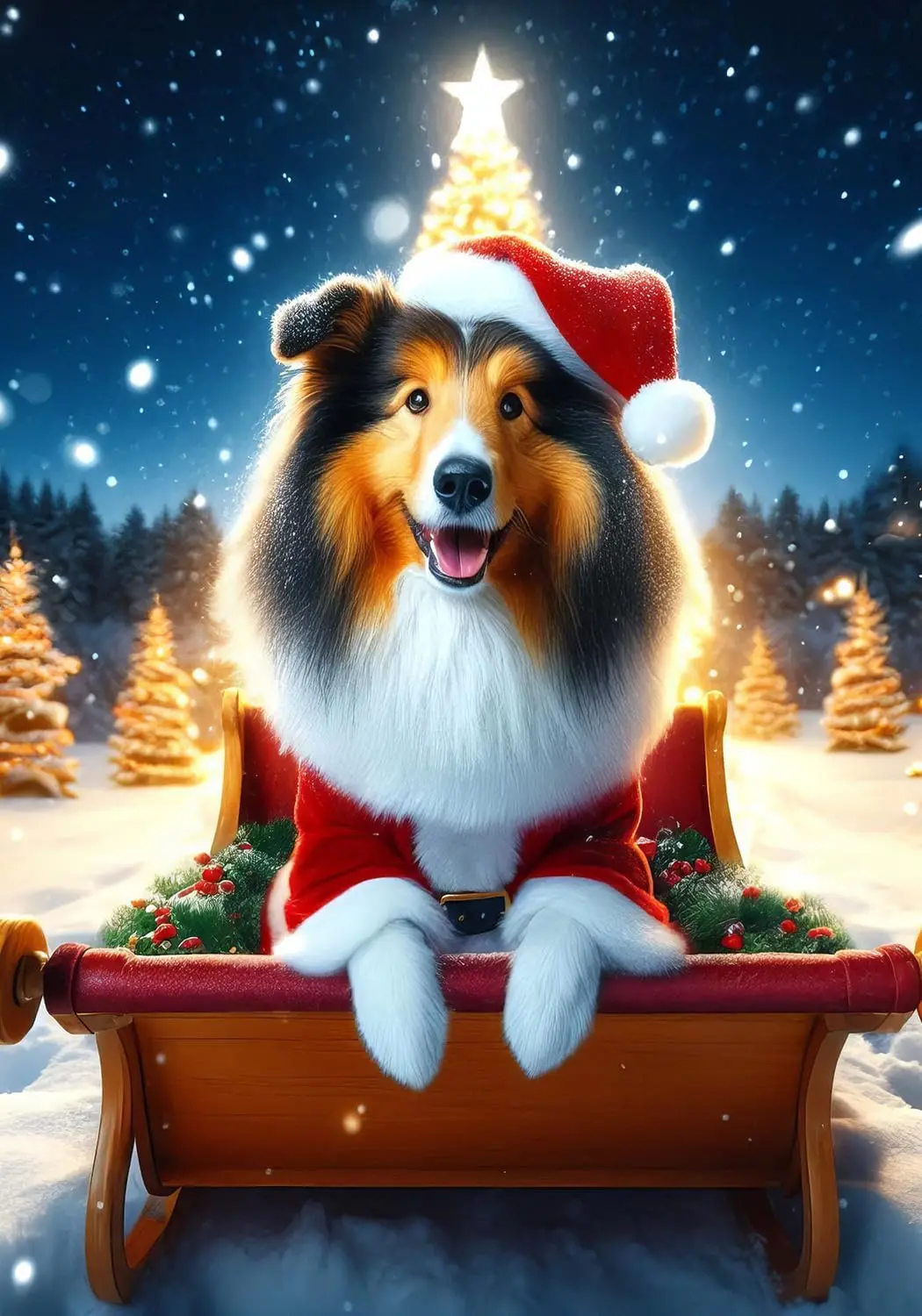 Collie Sable - Best of Breed DCR Christmas Garden Flag