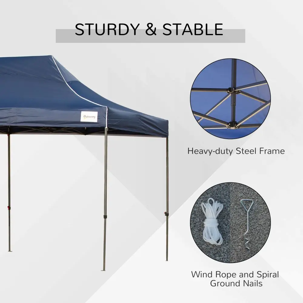 Outsunny 10' X 20' Pop Up Canopy Tent Sidewalls , Instant Tents for Wheeled Carry Bag, Height Adjustable, for Outdoor,  Patio