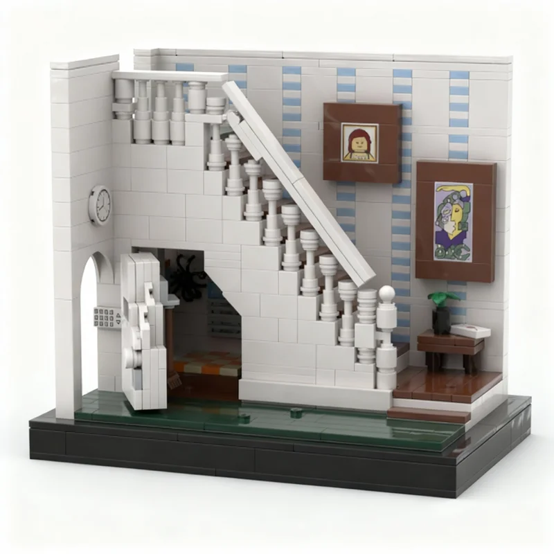 590pcs MOC Cupboard Under Stairs Magic Wizard Model Building Blocks Home Decor Desk Display Shelf Accent Office Gift For Adults
