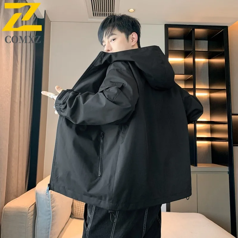 معطف COMXZ مقاوم للمطر مقاوم للرياح ومقاوم للماء وخفيف الوزن للسفر في الهواء الطلق وسترة لراكبي الدراجات النارية والتسلق ومقاومة للخدش ملابس خارجية للرجال #2