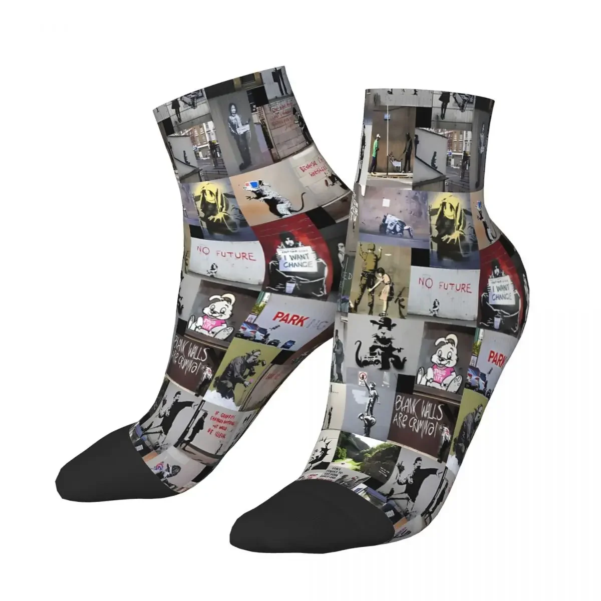 Banksy Ankle Socks Male Mens Women Winter Stockings Printed