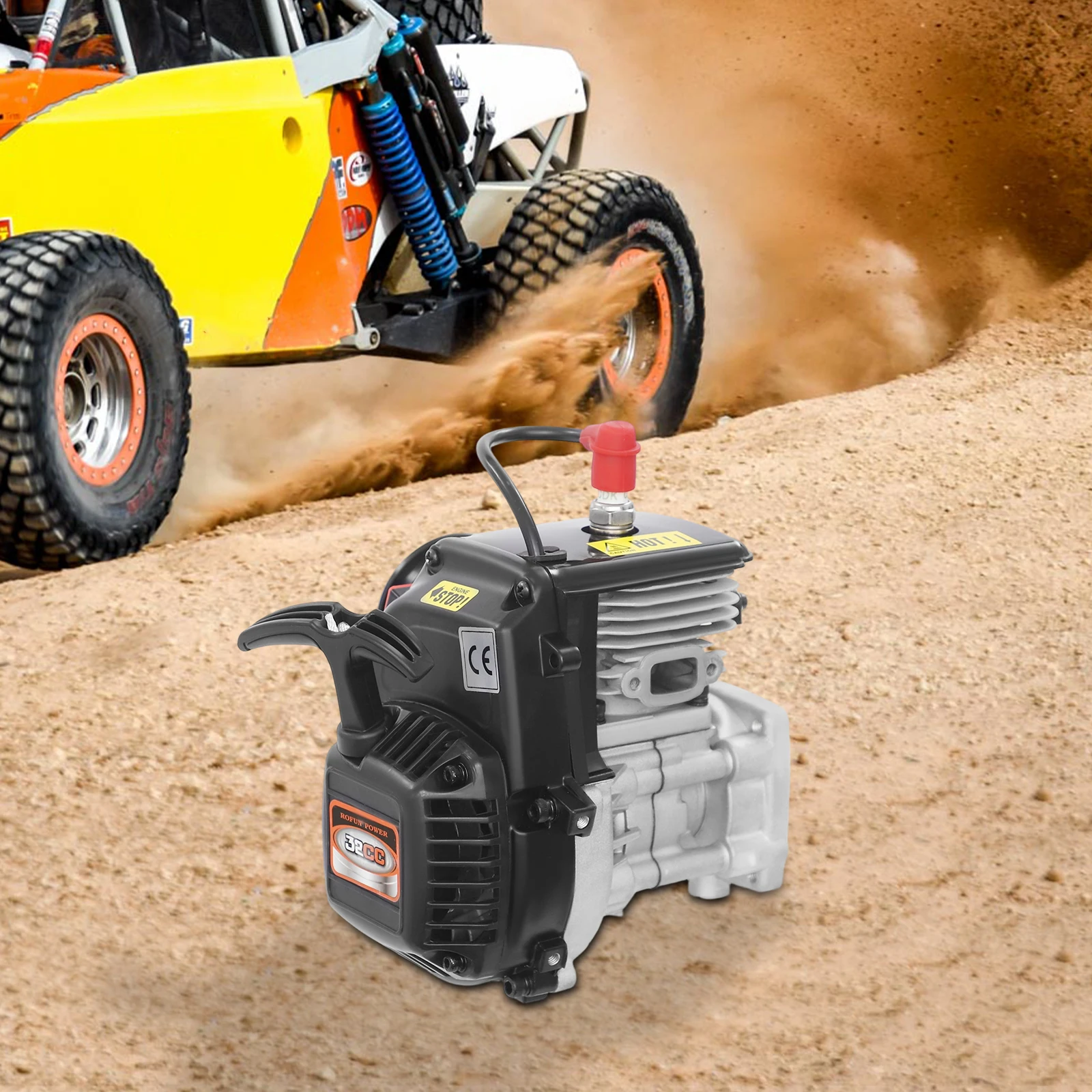 Two Stroke Engine, 32CC MotorHand Hand Pull Standard Engine Kit for 1:5 HPI Baja 5B 5T SS 5SC