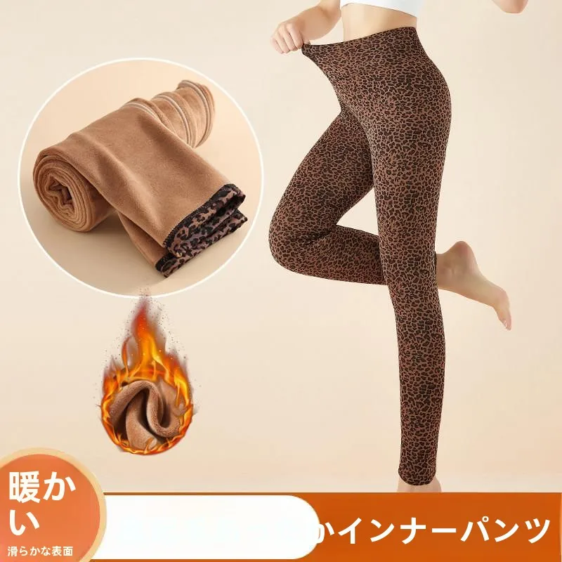 thickened-fleece-high-waist-plus-size-women's-leopard-print-warm-pants-slim-fit-home-clothes-thermal-trousers-autumn-leggings