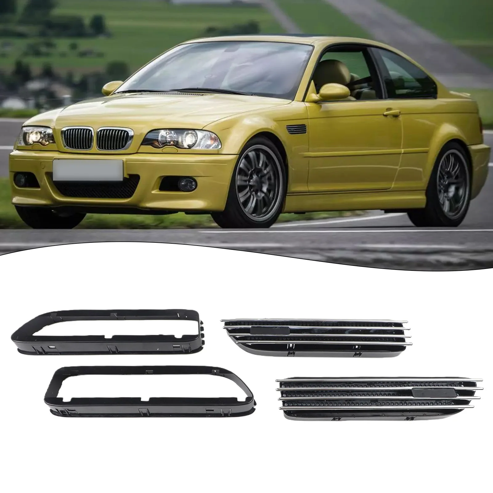 

Car Accessories Fender Vent Grille For Car Modification Waterproof Design ABS Material Practical Design For BMW E46