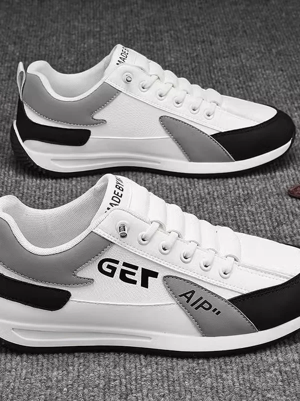 

Men's Spor Slip-On Running oes Thi Bot Trendy White Sneakers Casual Low-Top Breathable Me Synthetic Leather