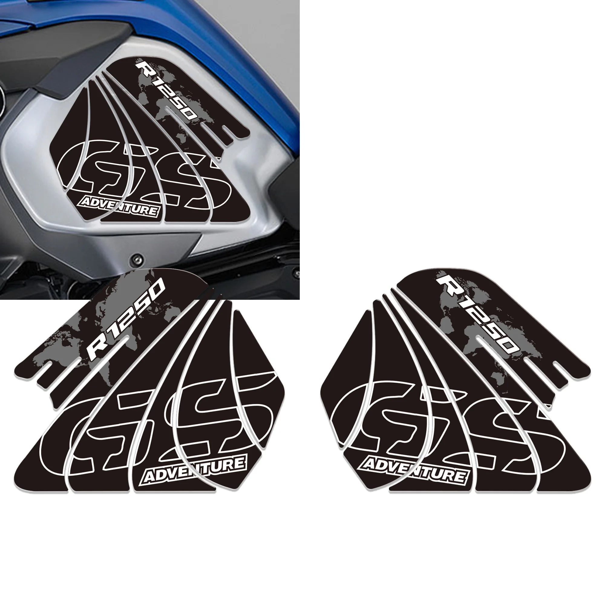 3D Stickers Protections and Decorations Side Motorcycle Tank Compatible with BMW R1250GS Adventure