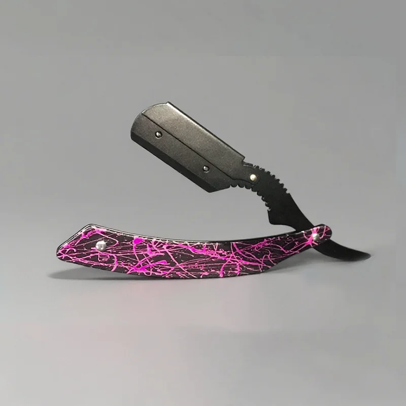 أدوات الحلاقة الرجالية ماكينة حلاقة الشعر العتيقة حافة مستقيمة قابلة للطي سكين الحلاقة للجنسين إزالة الشعر المعدني موضة الحلاقة