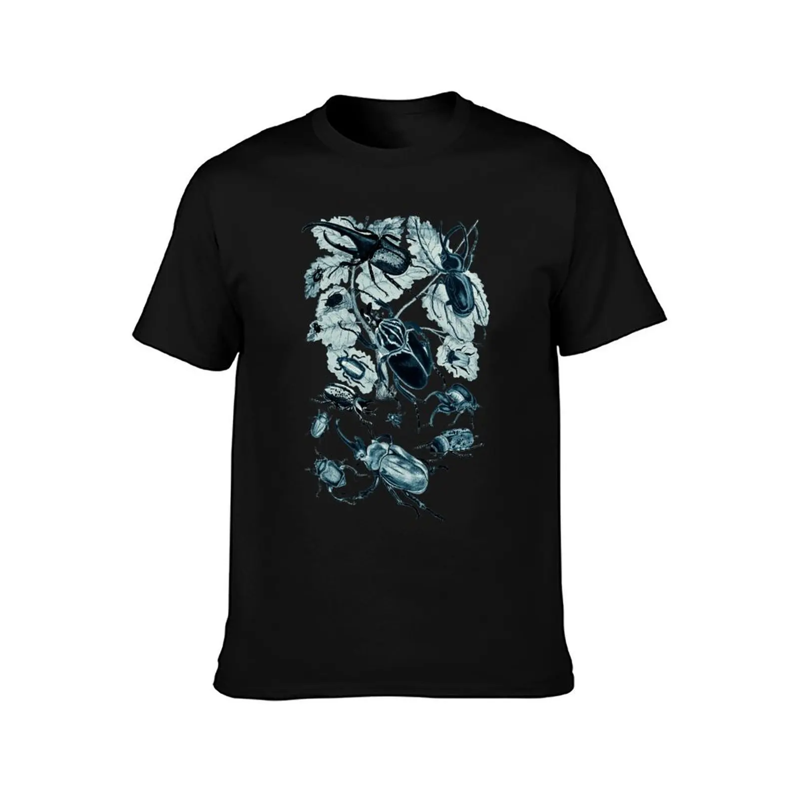 Coleoptera Beetles and Weevils Cerulean T-Shirt Summer Casual Cotton Tee Oversized Streetwear Tops Vintage Graphic Print