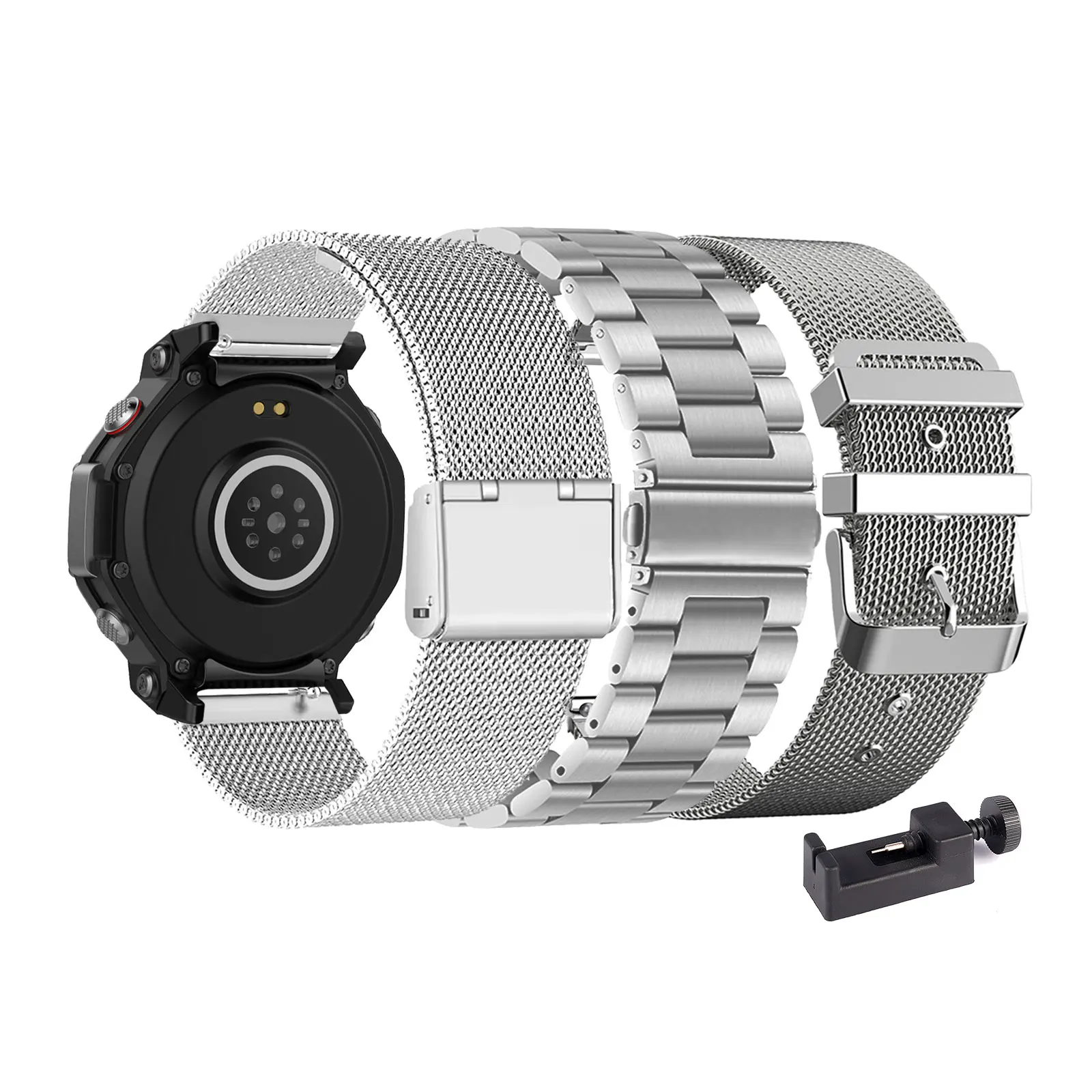 

3pcs Metal Bands for Amazfit T-Rex 3 Pro 48mm Strap for Men and Women