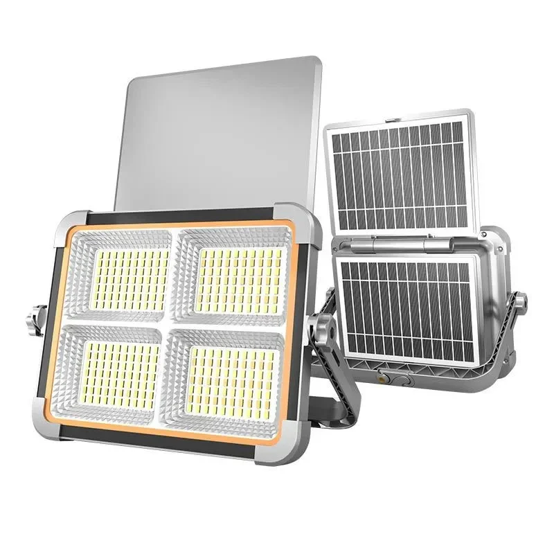 5000W Double Panels LED Solar Floodlight Rechargeable Emergency Lighting Outdoor Camping Tent Lamp Portable Work Repair Lighting