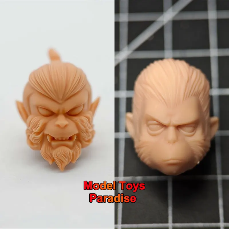 

Неокрашенная заготовка для самостоятельной сборки: голова персонажа Сунь Укун (белая) в масштабе 1/12, милая голова обезьяны, подходит для 6-дюймовых фигурок.