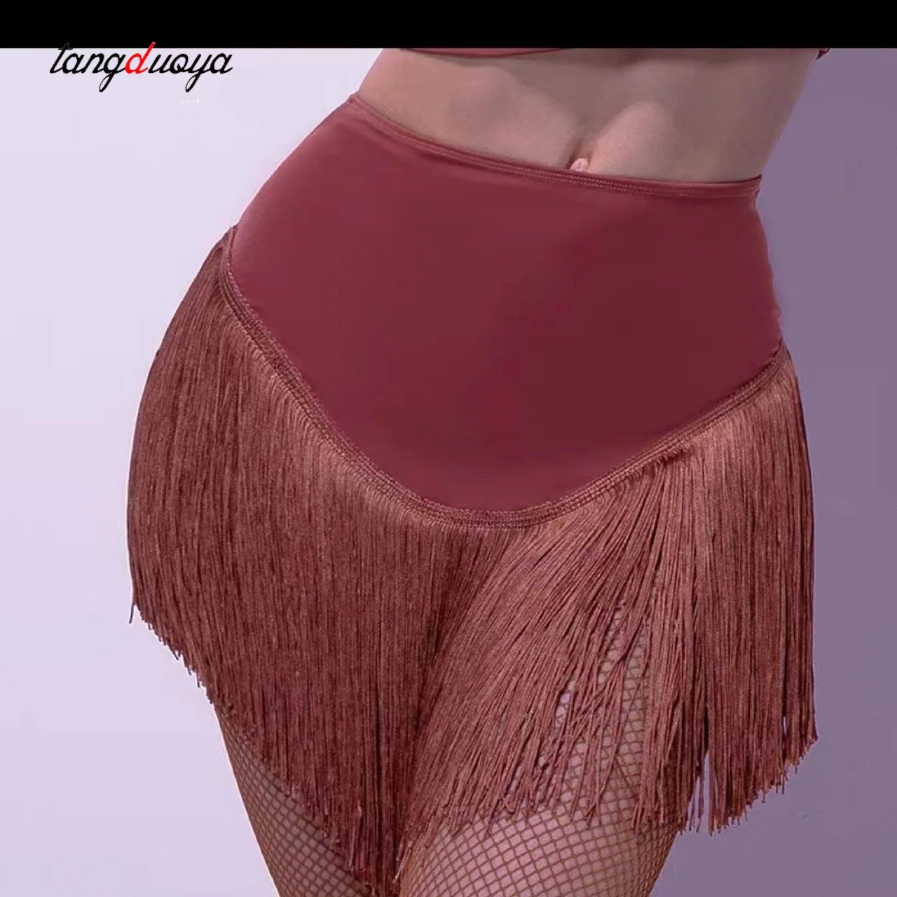 Latin Dance Women's Short Skirt Sexy Women Irregular Skirt Tassels Competition Practice Tassel Modern Dance Costume
