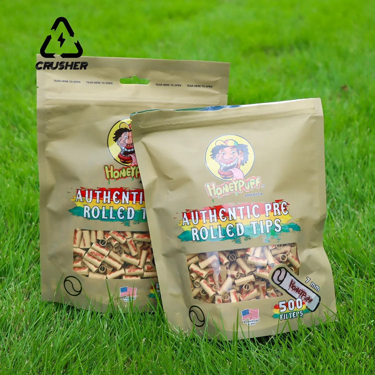 CRUSHER 500pcs/Pack 7mm*18mm Natural Uncoated Disposable Hand-Rolled Cigarette Filter Tip Smoking Accessories - view 5