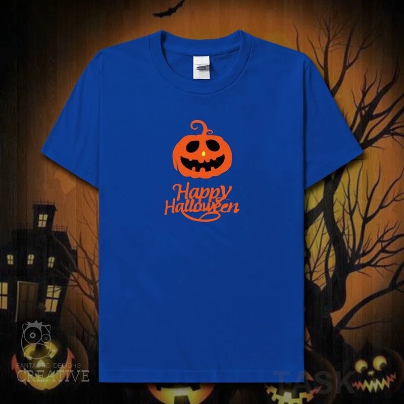 

Happy Halloween Pumpkin Pattern Trend Loose Cotton Short Sleeve T-Shirt Men's and Women's Autumn and Winter Fashion Casual Wear