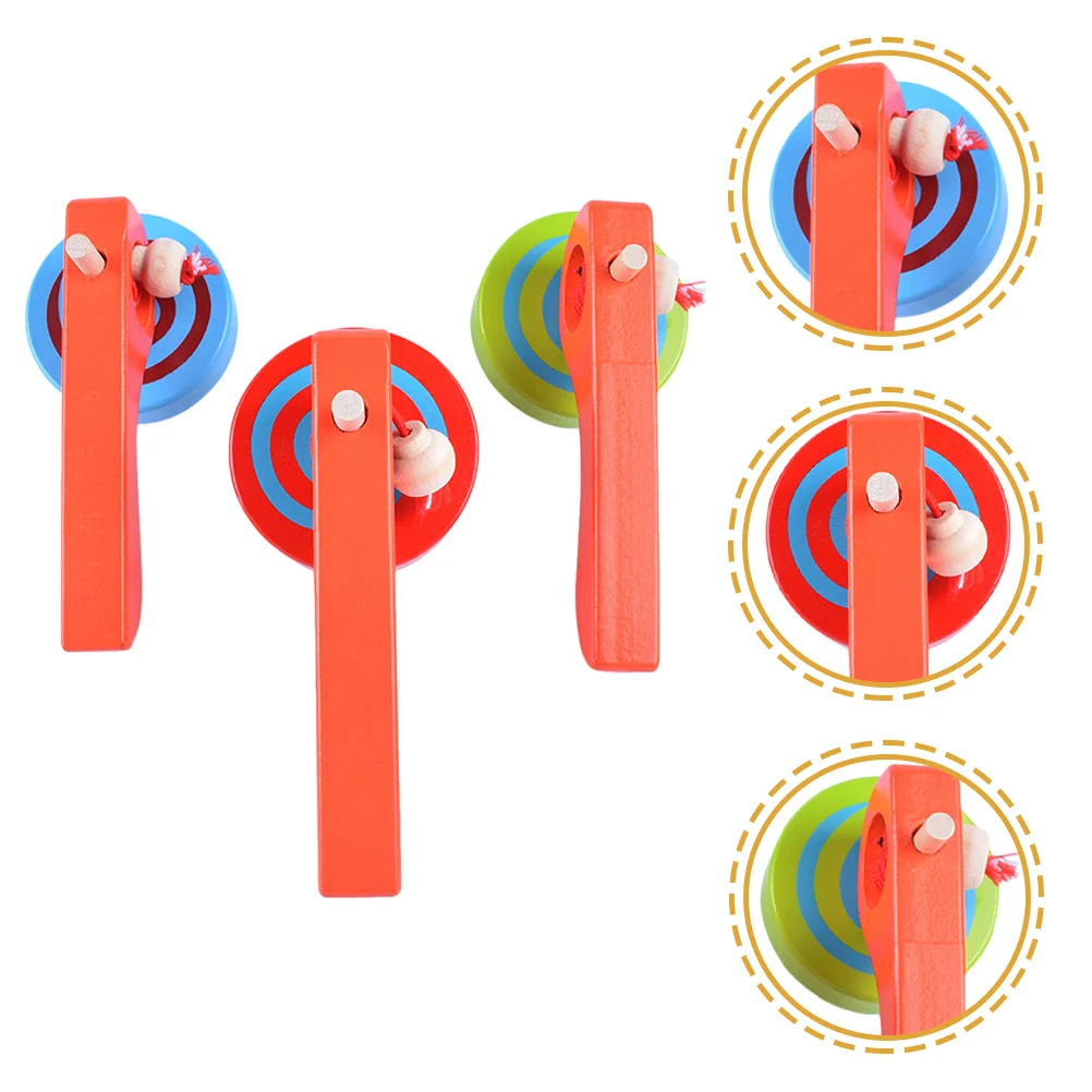 Handle Cable Gyro Kids Educational Toy Preschool Funny Gyroscope Wood Toddler Toys