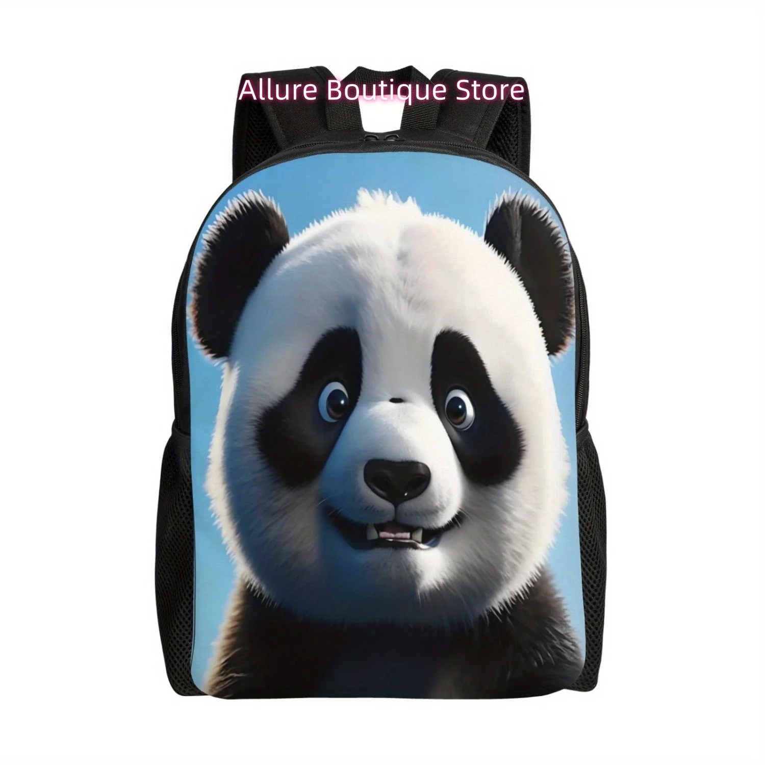 Versatile Panda-Themed Backpack - Lightweight, Adjustable Straps for Daily Commute & Travel, Durable Polyester Laptop Bag with Z
