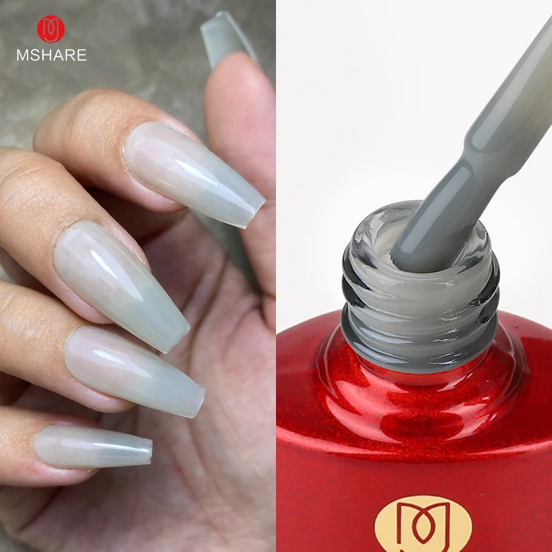 Mshare unhas leitosas gel polonês translúcido semi-permanente uv led gel cura com lâmpada 10ml