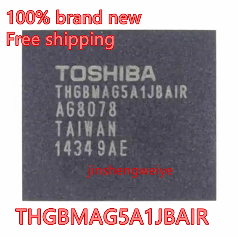 2~10pcs THGBMAG5A1JBAIR BGA153 Ball 4GB EMMC 4.5 Font Memory 100% Brand New Original More quantity, more favorable price