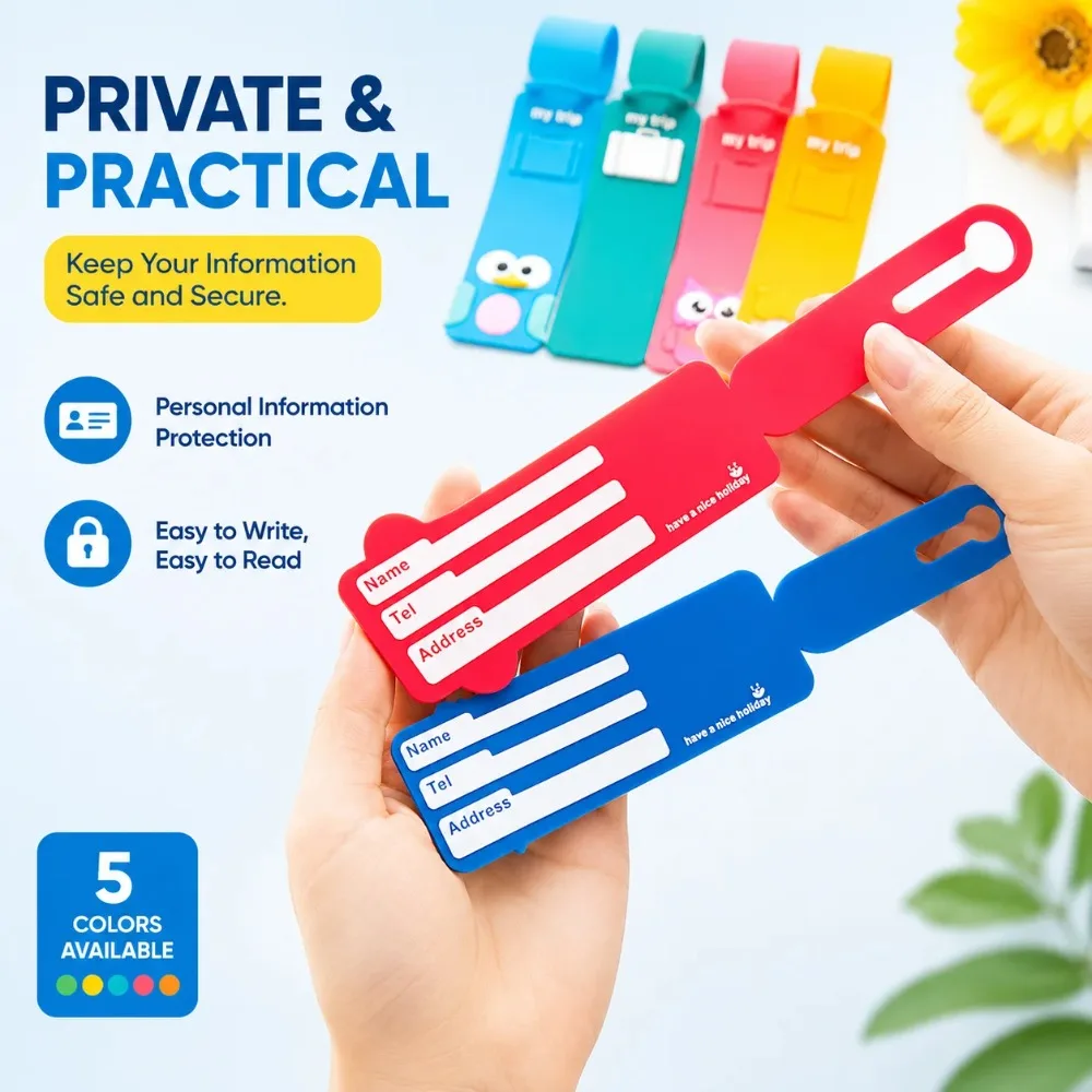 Cute Animals Strip Luggage Tag Fashion Travel Accessories Silicone Suitcase ID Addres Holder Baggage Boarding Tag Portable Label