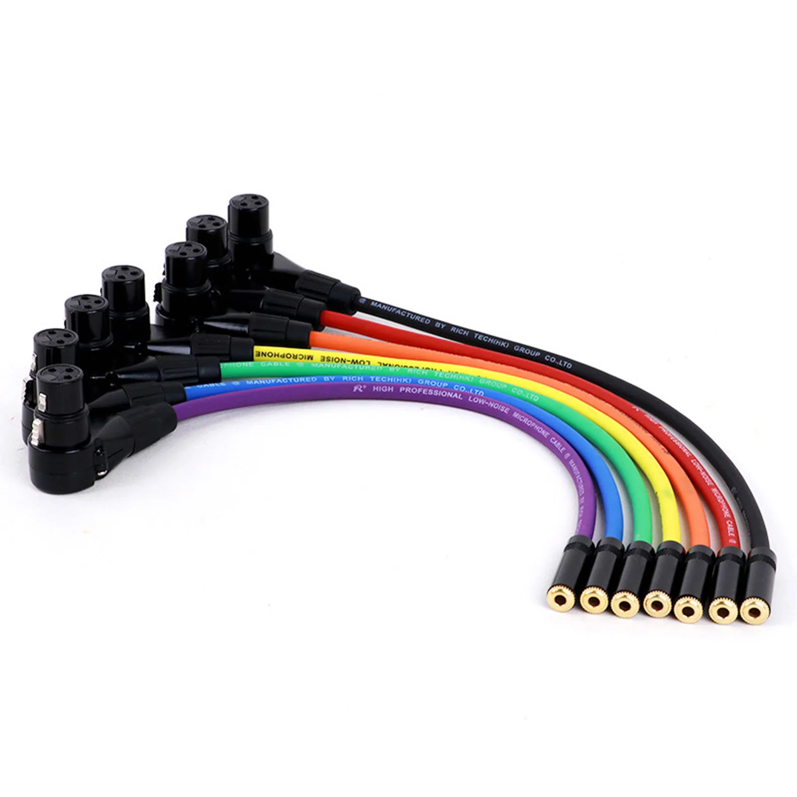 Colorful 3.5mm Stereo Female Jack to 3PIN XLR Female/Male Connector Right Angle Cable For Guitar Microphones Etc 0.3M-30M